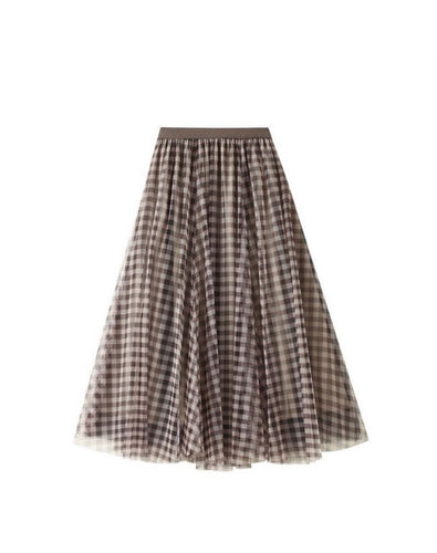 ‘Willa' Gingham Tulle Skirt