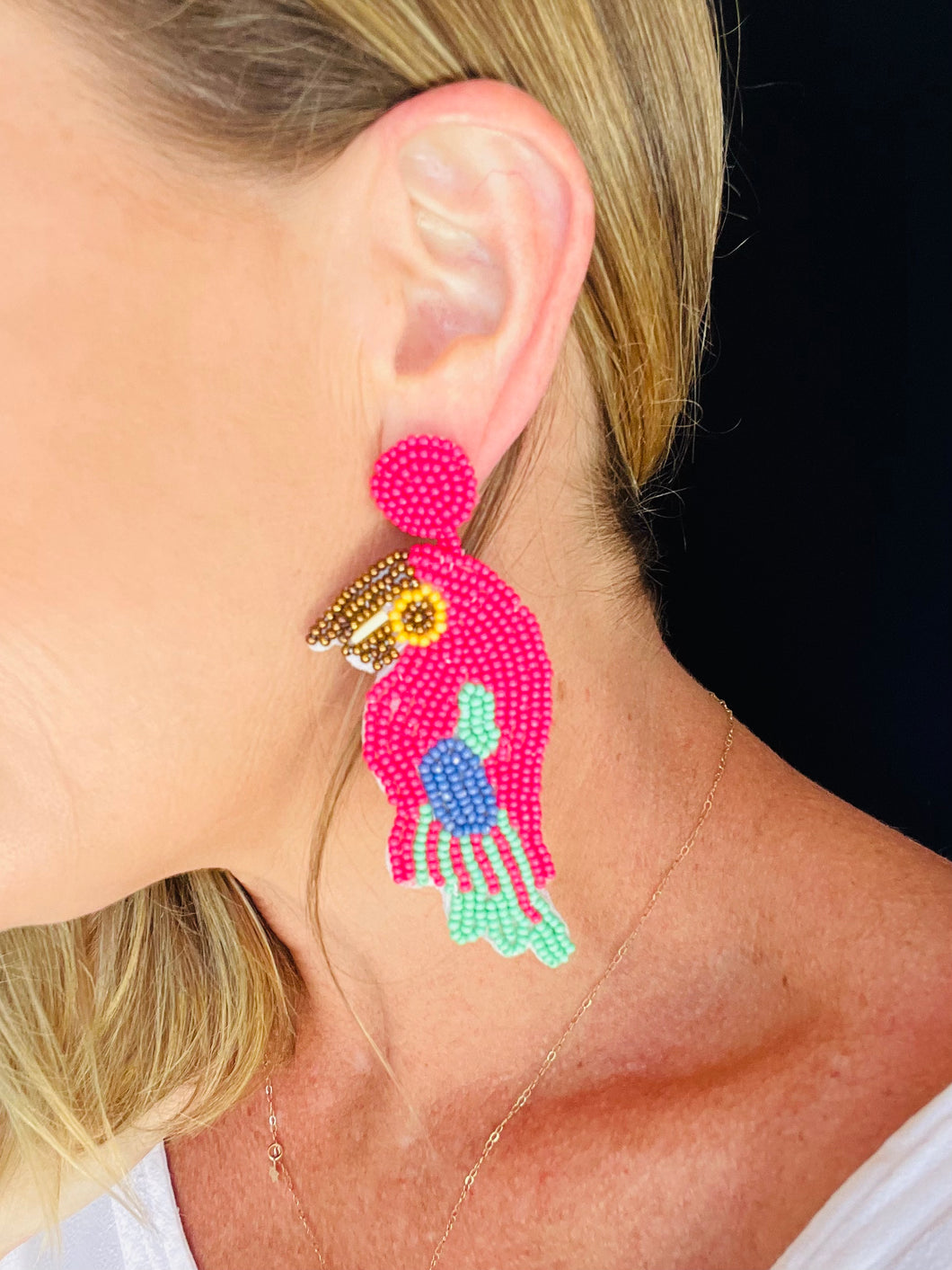 ‘Parrot’ Beaded Earrings