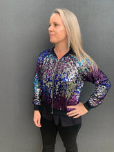 Load image into Gallery viewer, ‘Violet’ Sequinned Bomber Jacket