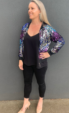 Load image into Gallery viewer, ‘Violet’ Sequinned Bomber Jacket
