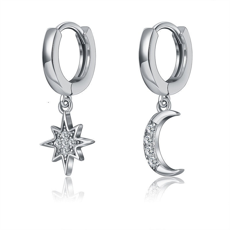 'Moon & Star' Mini Hoop Earrings