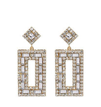 Load image into Gallery viewer, &#39;Zinnia&#39; Gold Rhinestone earrings