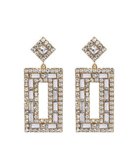 'Zinnia' Gold Rhinestone earrings